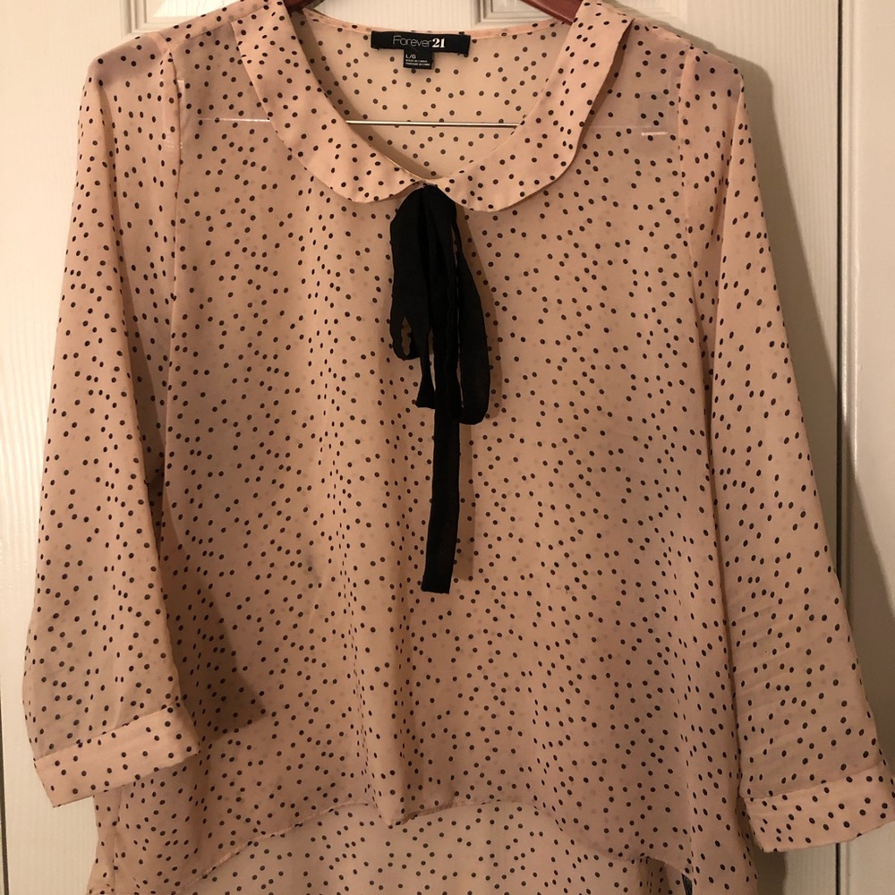 Polka Dot front tie blouse